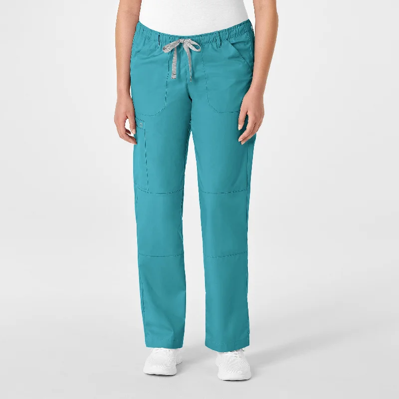 Flash Sale WonderWORK Women's Straight Leg Cargo Scrub Pant - Teal Blue