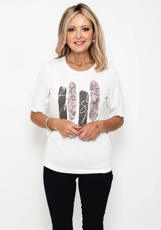 Amazing Deals Rabe Brushstroke Stud Detail T-Shirt, White