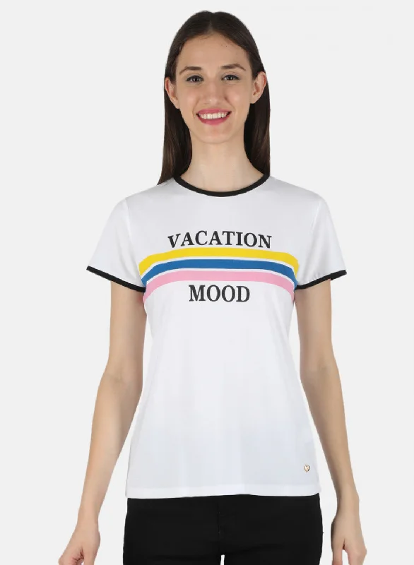 Early Bird Discount Women Off White Printed Top