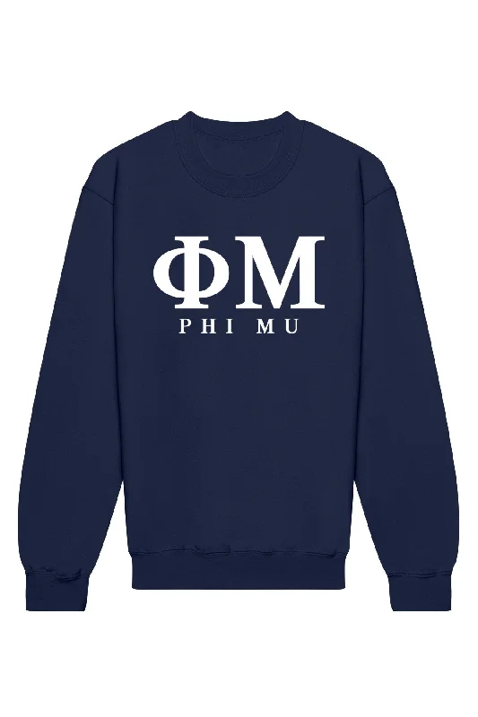 Super Deal Phi Mu Letters Crewneck Sweatshirt