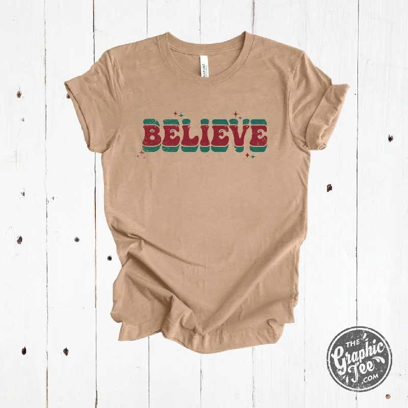 Bargain Bin Believe Heather Tan Unisex Short Sleeve Tee