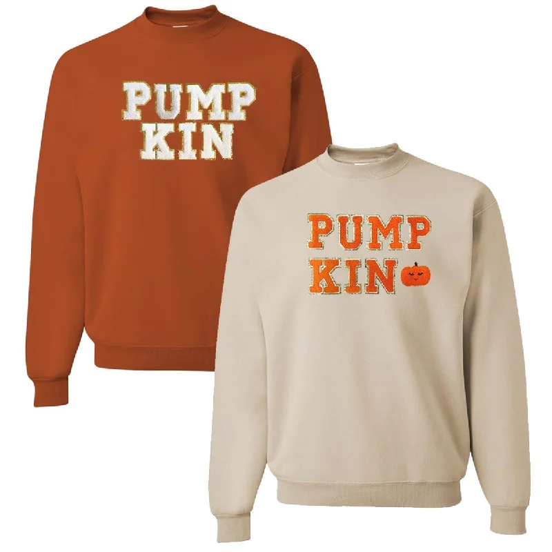 Super Savings Pumpkin Letter Patch Crewneck Sweatshirt