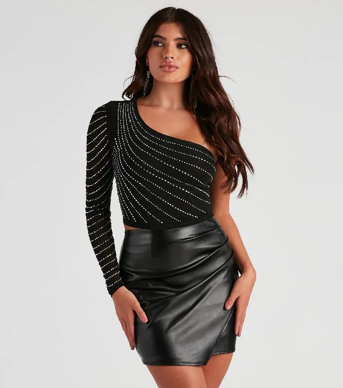 Weekend Savings Galore Look My Best Rhinestone Crop Top