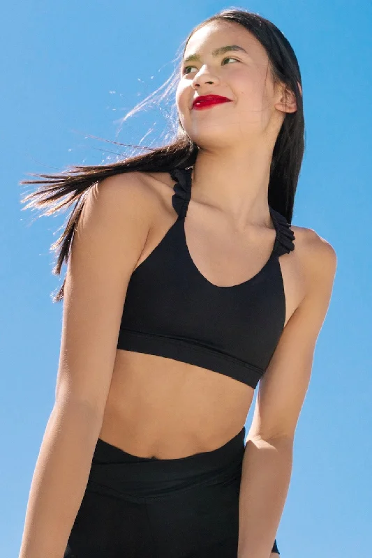 Price Cut Sweetheart Crop Top - Black