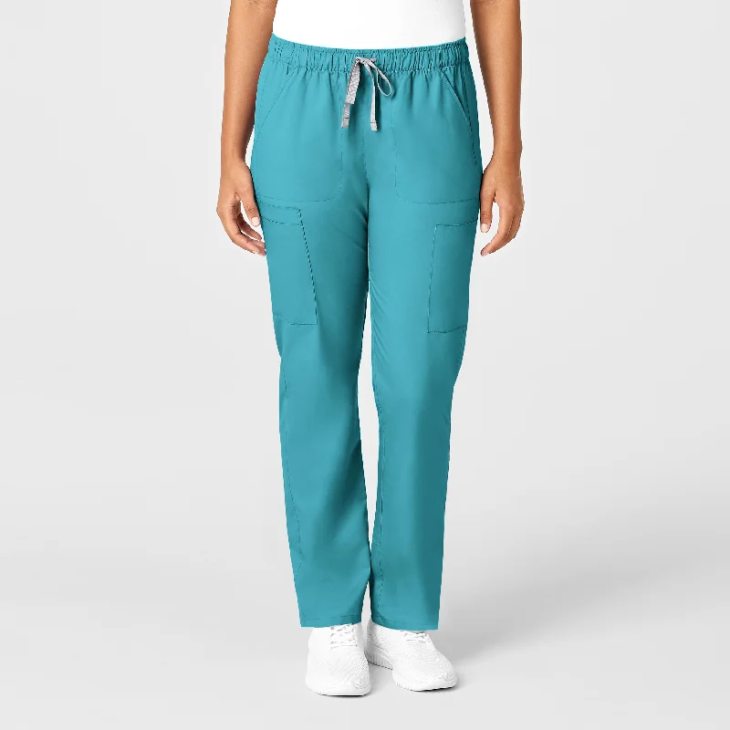 Weekend Deals That Dazzle WonderWORK Women's Convertible Slim Leg Scrub Pant - Teal Blue