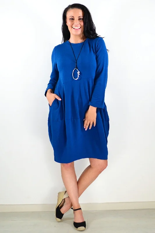 Super Bargain Teal Cocoon Winter Pocket Tunic Dress