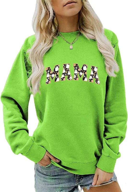 The Best Prices WOMEN HALLOWEEN MAMA PRINTING LONG SLEEVE TEE