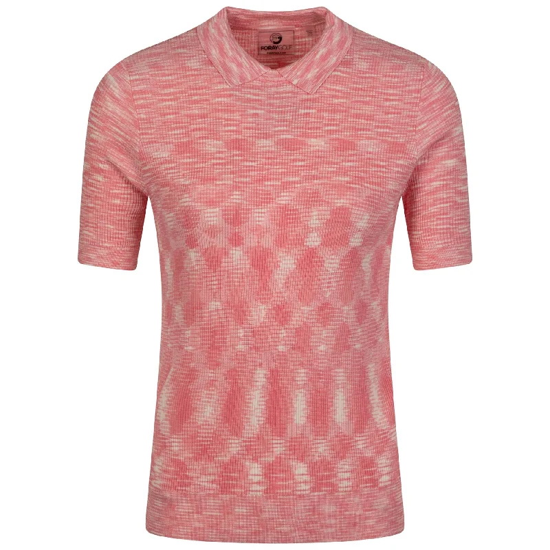 Final Clearance Womens Space Dye Knit Polo Melange Pink - 2025