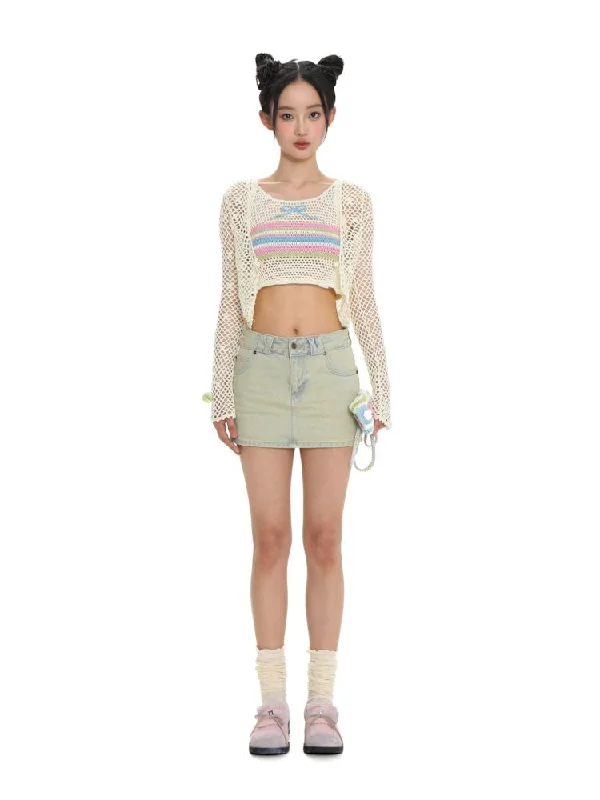 Exclusive Preview CUTOUT COLLISION COLOR STRIPED BOW TANK TOP [S0000008643]