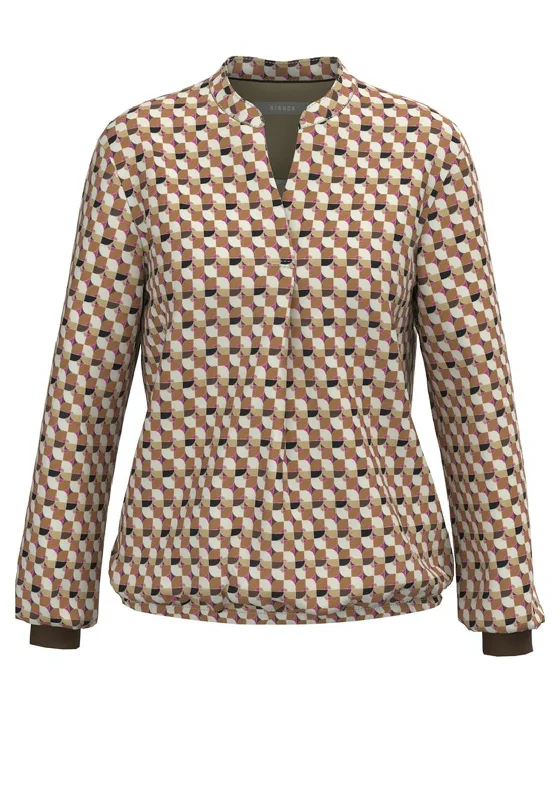 Instant Discount Bianca Adina Printed Blouse, Brown Multi