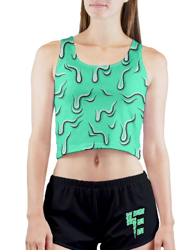 Massive Deals Drippy (Teal) Crop Top