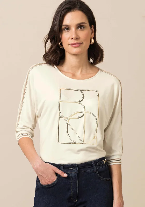 Epic Value Bianca Julie Metallic Lettering Top, Milk