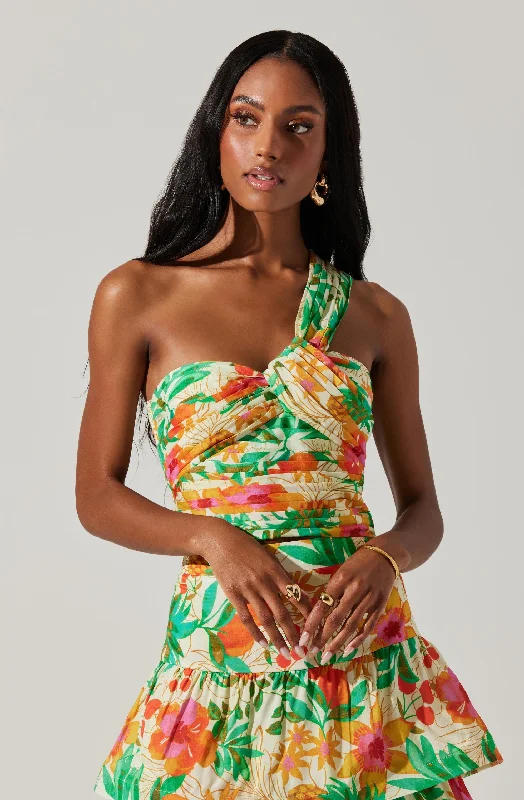 Lowest Price Daya One-Shoulder Crop Top