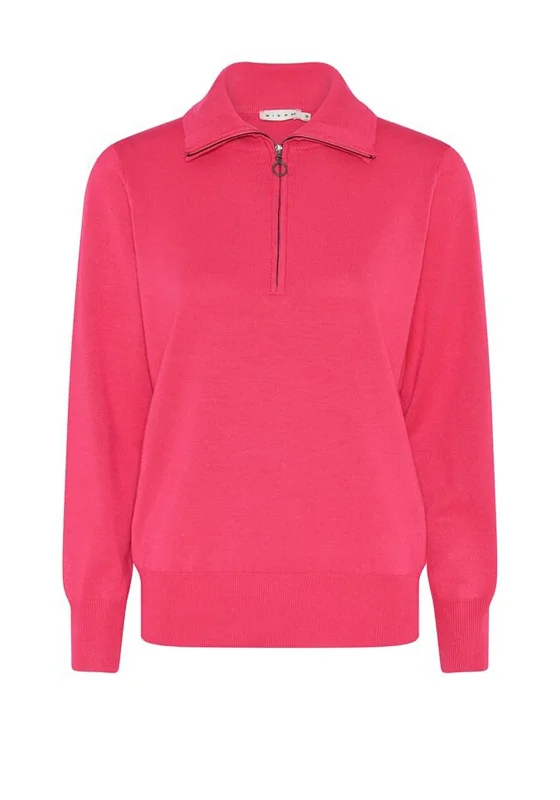 Today Only Micha Zip Funnel Neck Sweater, Hot Pink