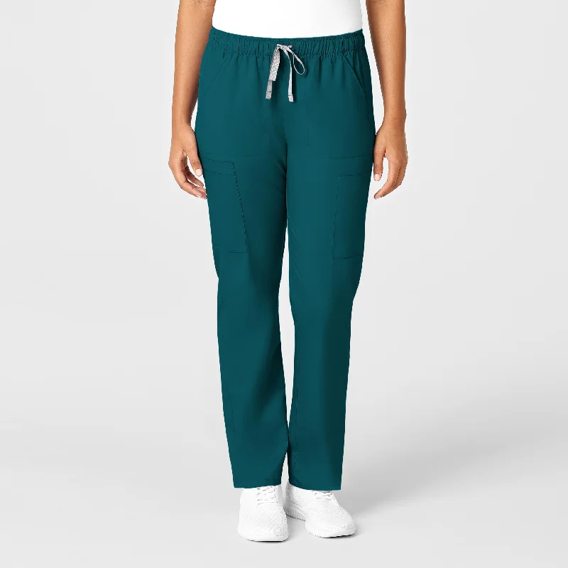 Steal Deal WonderWORK Women's Convertible Slim Leg Scrub Pant - Caribbean