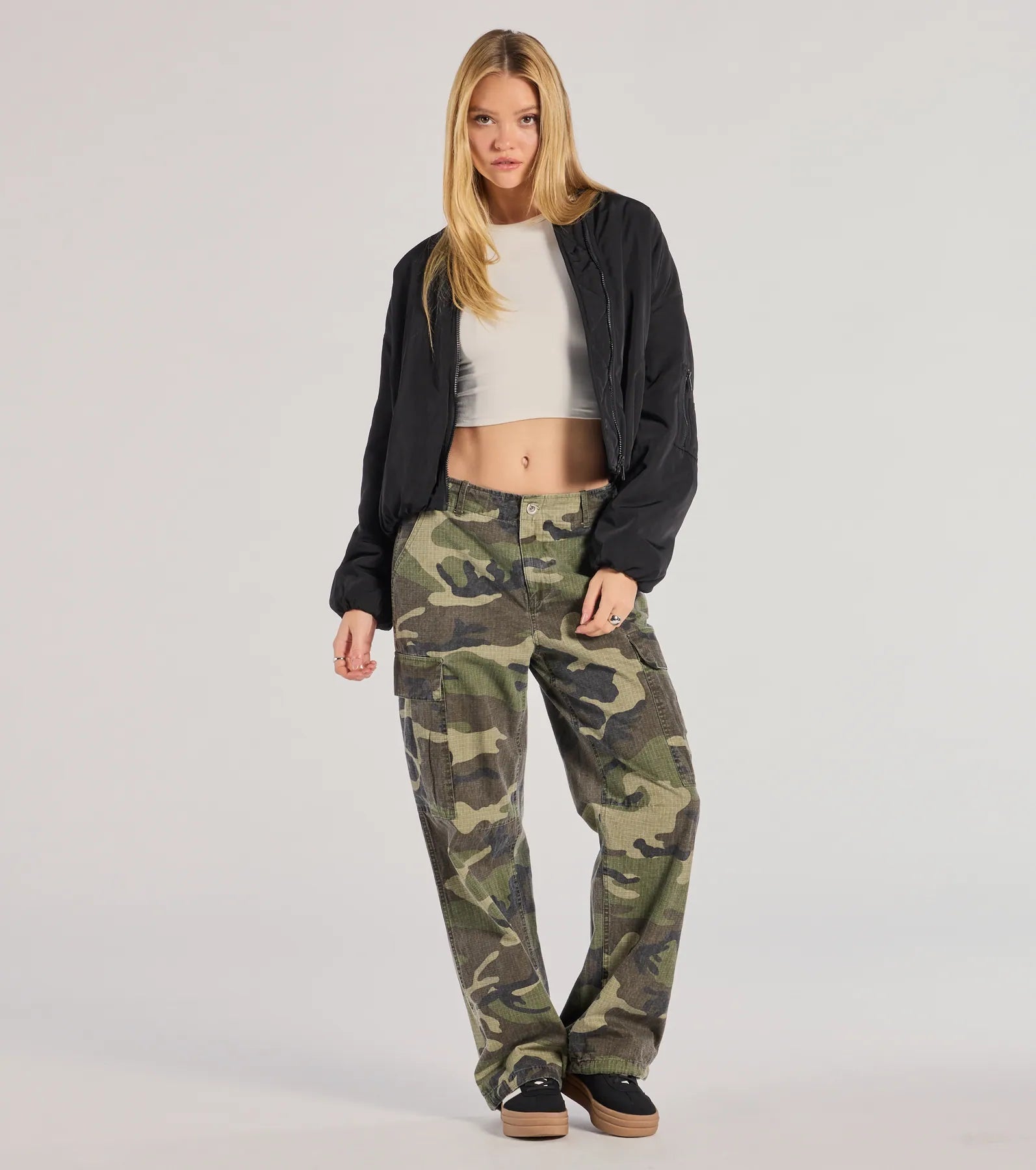 Deal of the Day Cool Girl Energy Camo Cargo Pants