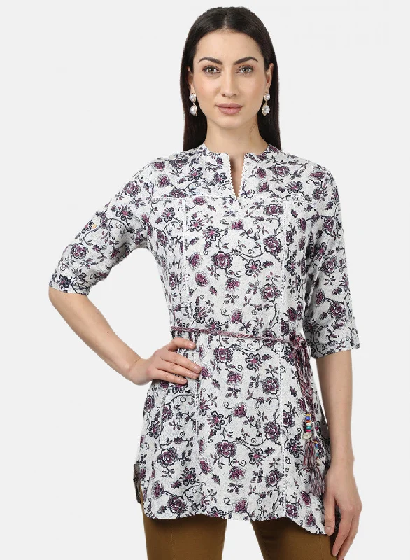 Closeout Sale Womens Purple Printed Top