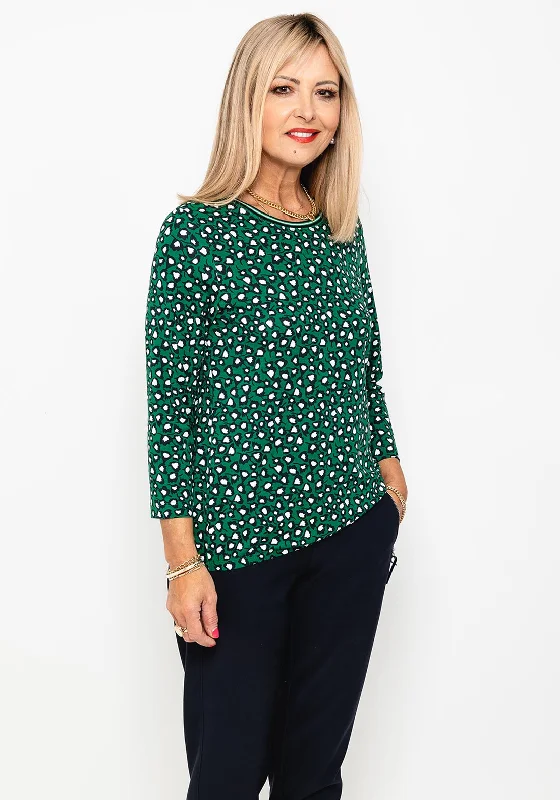 Act Fast Rabe Abstract Petal Print T-Shirt, Green Multi