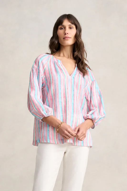 Weekend Savings Spectacle Puff Sleeve Linen Top