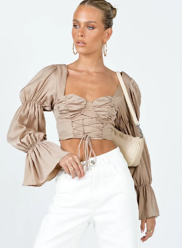 Weekend Discounts to Love Rosa Long Sleeve Top Mushroom