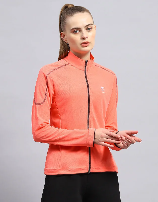 Special Buy Women Coral Self Design Collar Full Sleeve Top