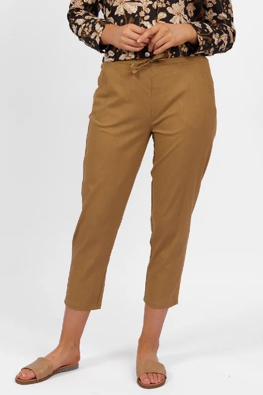 Epic Value Elastic Waist 7/8 Pants - Caramel
