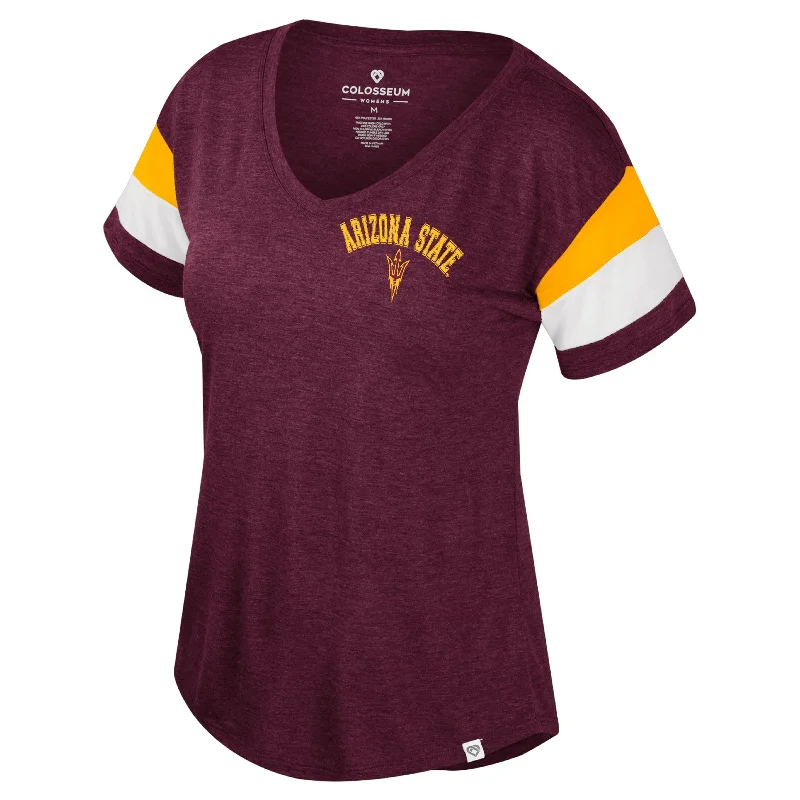 Early Access ASU Ladies Delacroix V-neck Tee M/G/W