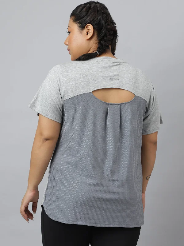 Bonus Offer Fitkin Plus Size Super Soft Ecofriendly Modal Grey Short Sleeve Tshirt