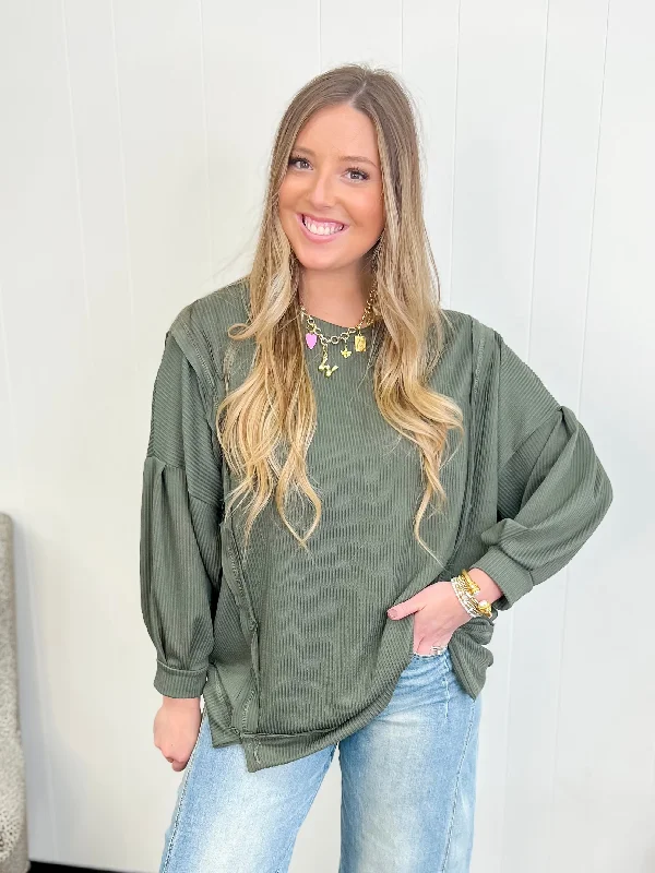 Weekend Deals That Excite Over-Sized Tunic Top-Olive