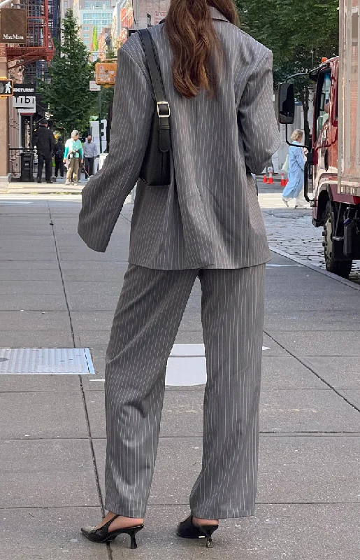 Midnight Madness Louis Grey Striped Pants