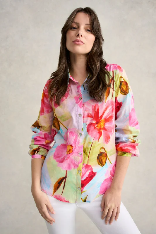 Early Bird Hi Low Printed Shirt