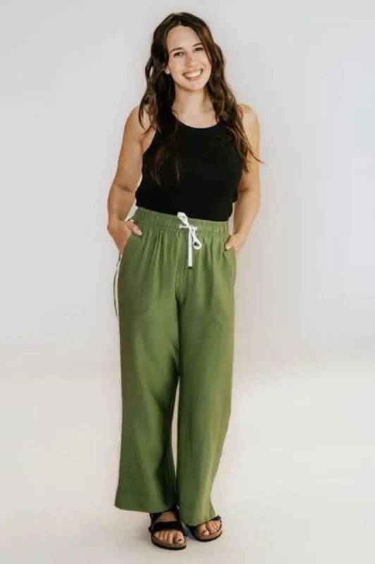 Doorbuster Deal Moke Indiana Wide Leg Pants - Dill