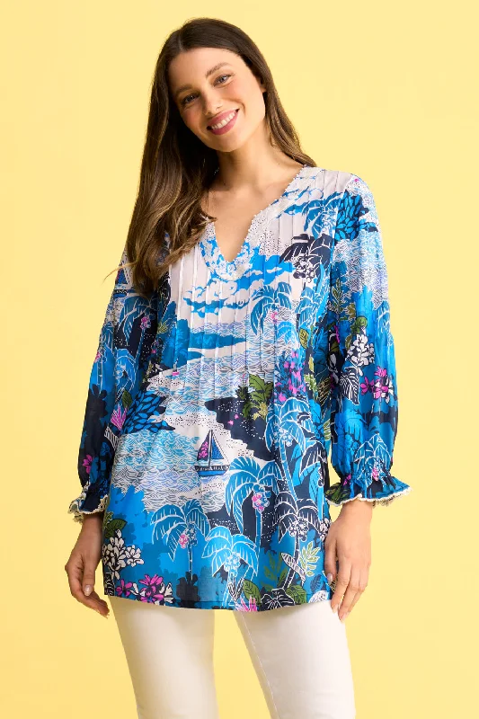 Deep Discounts Pleated Cotton Blouse