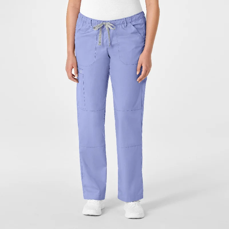 Steals and Deals WonderWORK Women's Straight Leg Cargo Scrub Pant - Ceil Blue