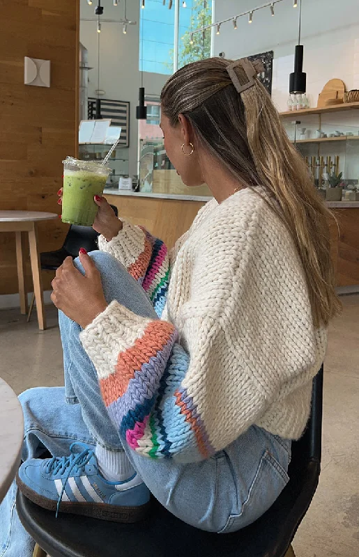 Weekend Offers That Impress Bad Habits Cream Multi Knit Cardigan