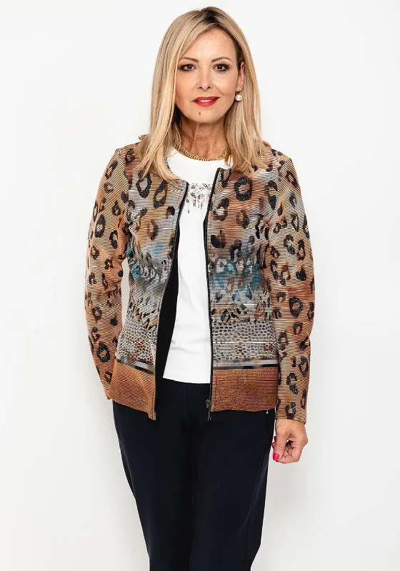 Best Choice Rabe Animal Print Jacket & T-Shirt Twinset, Brown & White Multi