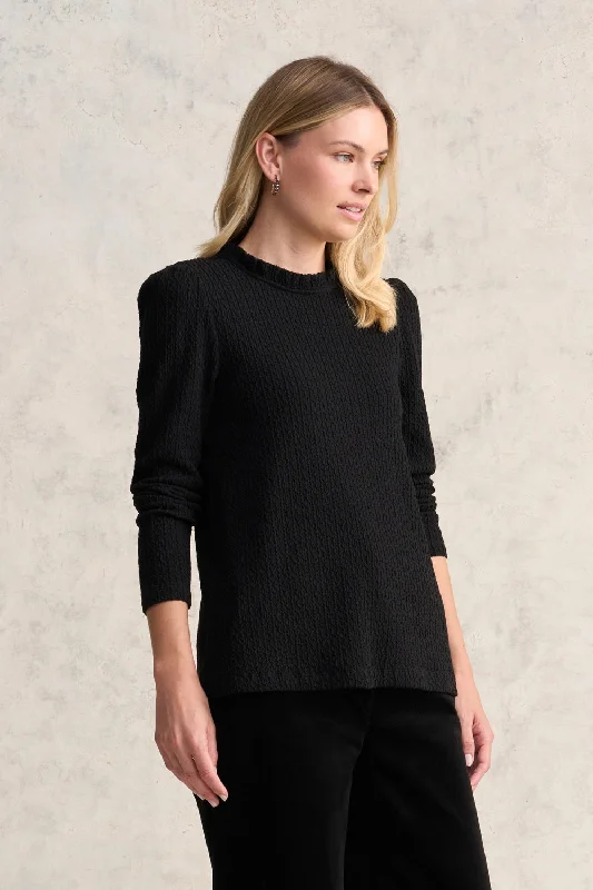 Blowout Sale Jacquard Top - Black