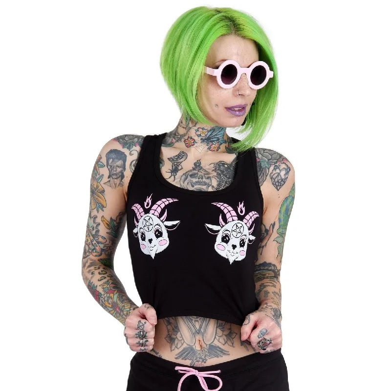 Limited Availability Cute Baby Goat Cropped Tank Top