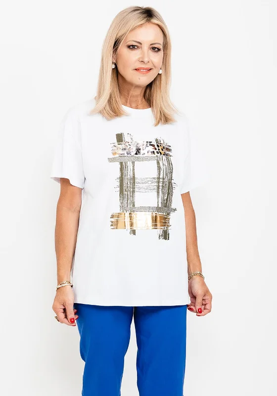 Limited Availability Seventy1 One Size Hashtag T-Shirt, White & Khaki