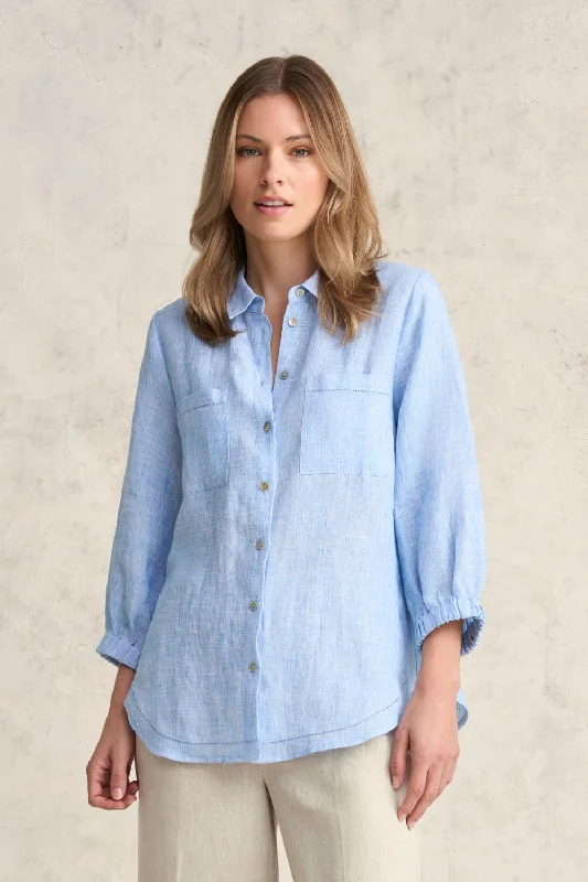 Weekend Offers That Impress Essential Linen Shirt - Chambray Cross Dye