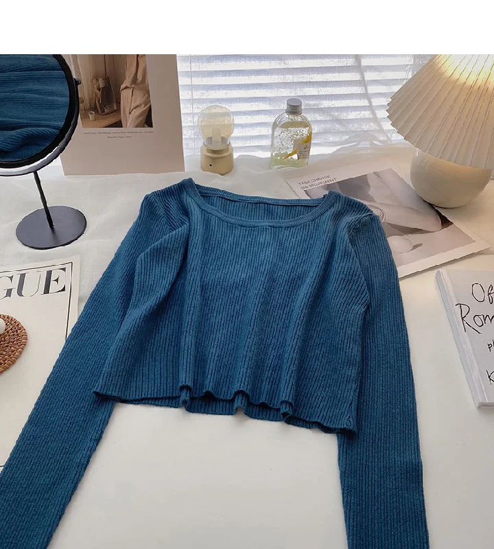Weekend Savings Sensation Solid color basic sweater women's long sleeve top bottomed shirt 6638 Weekend Savings Sensation Solid color basic sweater women's long sleeve top bottomed shirt 6638