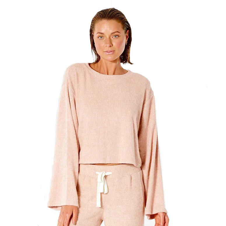 Weekend Offers That Please Cozy Crop Crew Neck Fleece