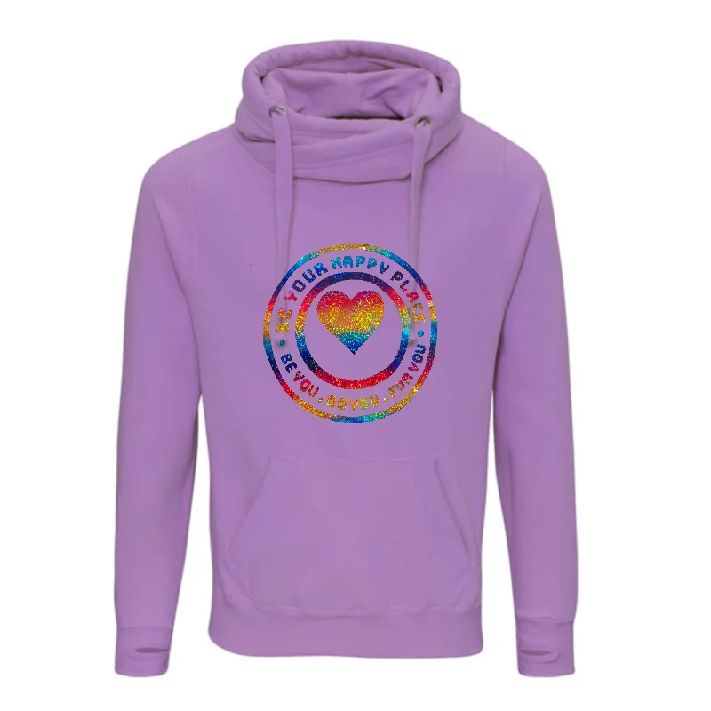 Weekend Bargains to Snag Lavender Rainbow Cross Neck Hoodie