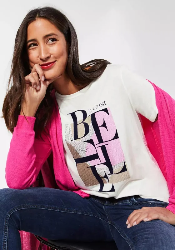 Midnight Madness Street One La Vie Est Belle T-Shirt, White