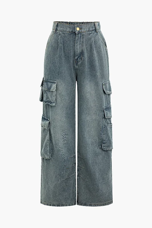 Last Chance Washed Pocket Cargo Jeans