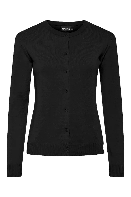 Closeout Deal Pieces - Pcnora Ls O-Neck Knit Cardigan - 4640540 Black