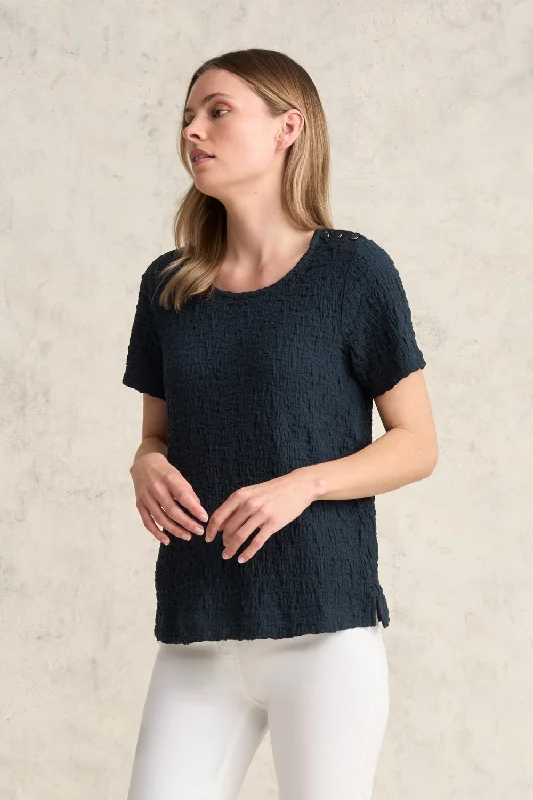 Weekend Discounts to Snag Crinkle Cotton T-Shirt - Ink