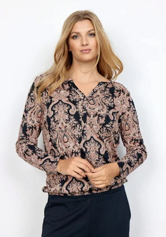 Price Drop Soyaconcept Felicity V- Neck Top, Black