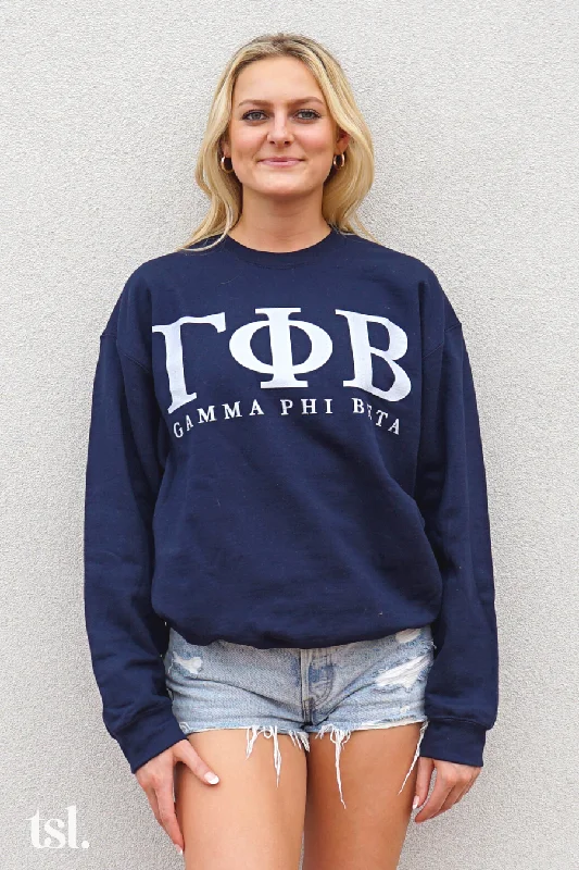 Daily Deals Gamma Phi Beta Letters Crewneck Sweatshirt