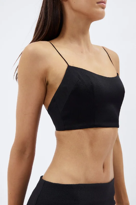 Hurry In Keene Black Crop Top
